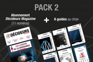 PACK 2 :<br>- ABONNEMENT DECIDEURS MAGAZINE - 1 an<br>+ 6 GUIDES AU CHOIX